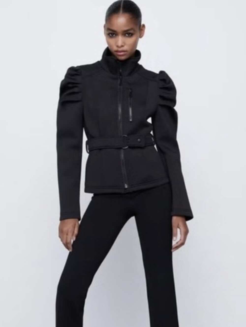 Zara Black Neoprene Jacket